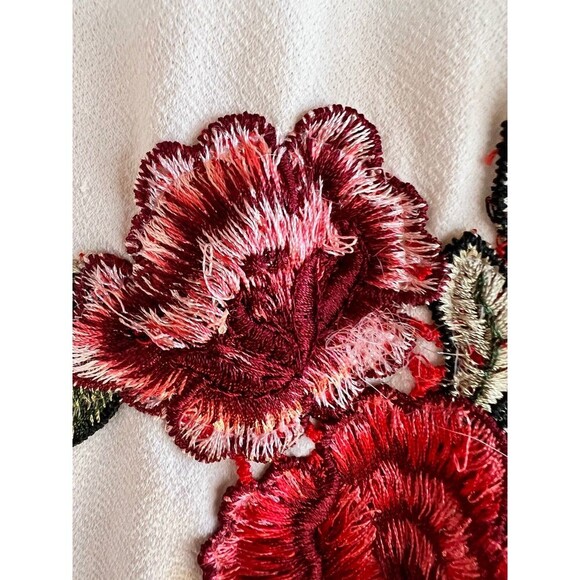 Lace Floral Embroidered Sleeveless Dress Cold Shoulder Small Stretch - Picture 4 of 4